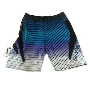Billabong Blue and Black‎ Board Shorts Dynamic Stripes